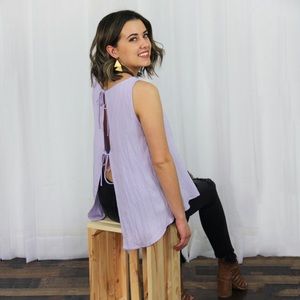 Purple Tie Back Tank Top